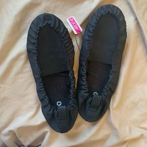 Elastic Black Flats